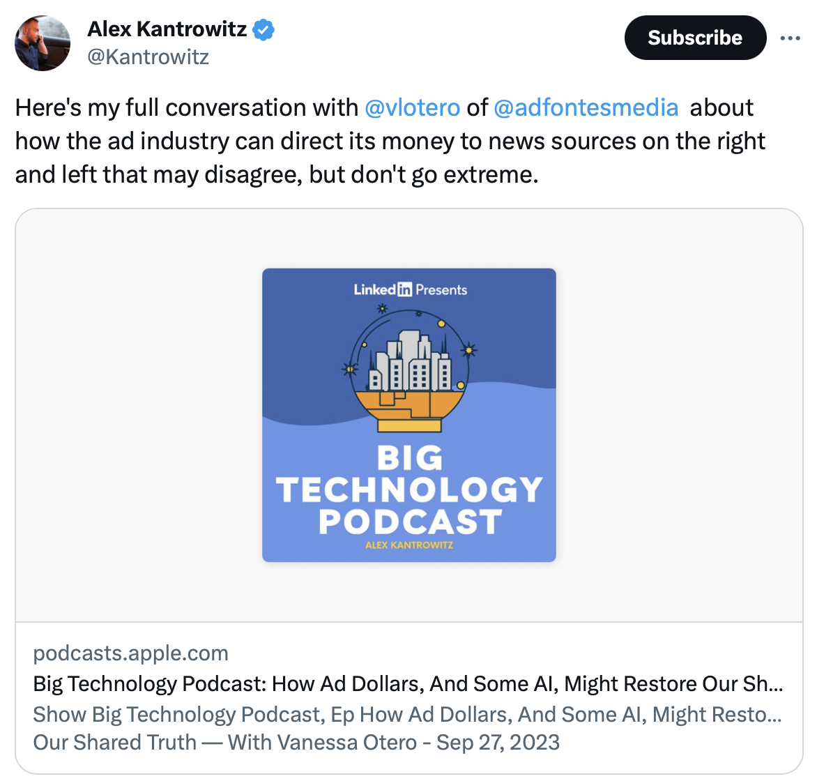 Ad Fontes Media CEO interviewed on the Big Technology Podcast